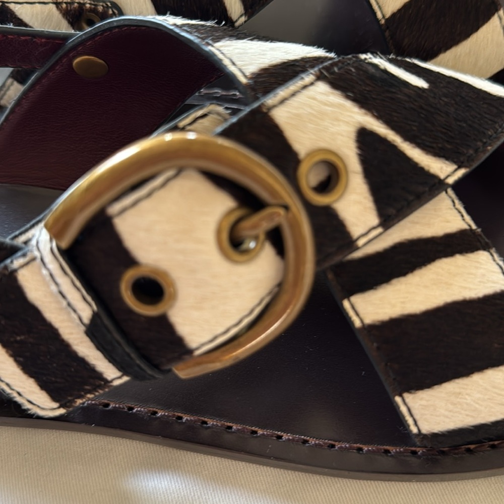 NEW Marc Jacobs Haircalf Zebra Slingback Sandals - Size EU40 / US10 - Picture 7 of 9